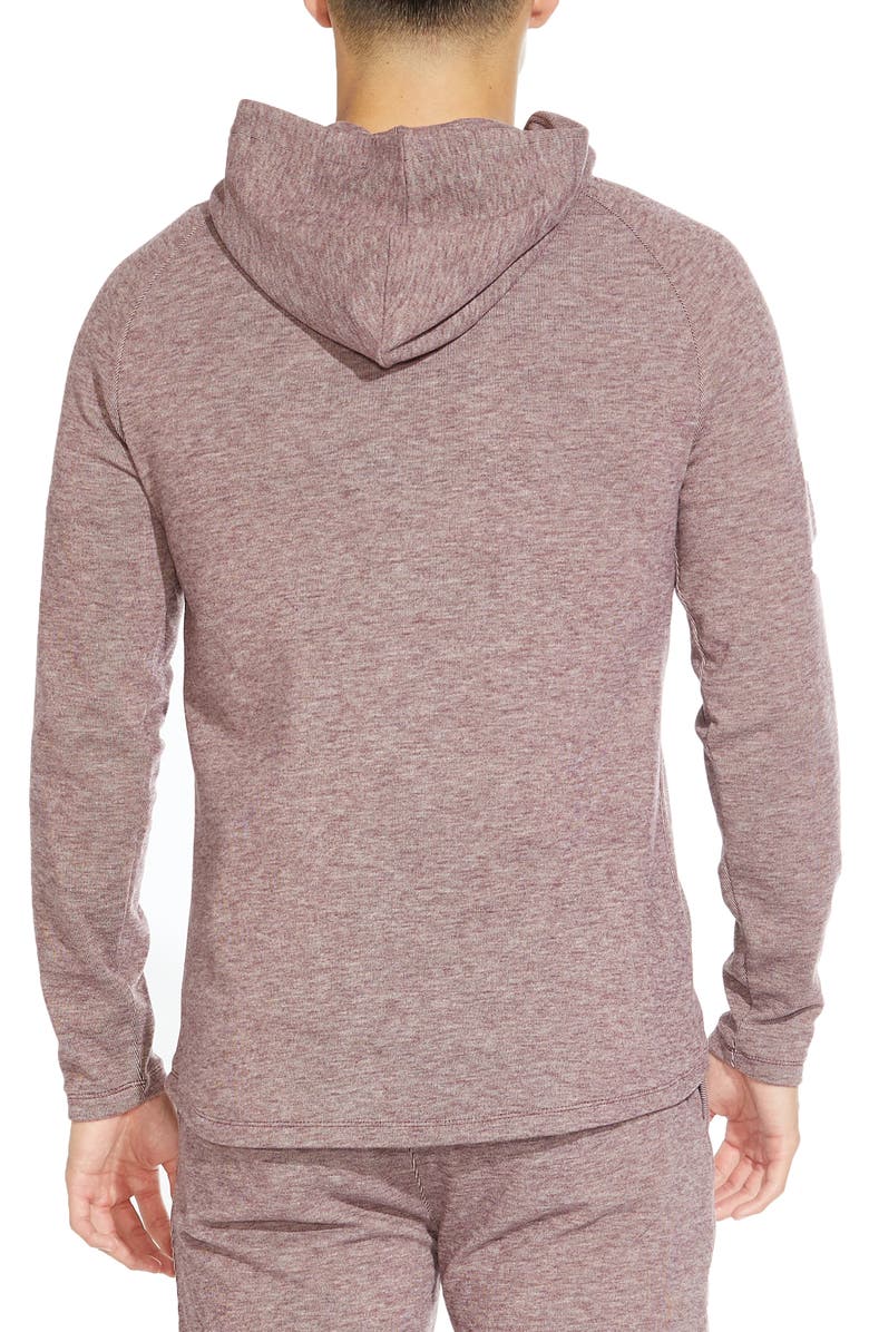 Civil Society Hacci Knit Hoodie, Alternate, color, Heather Burgundy