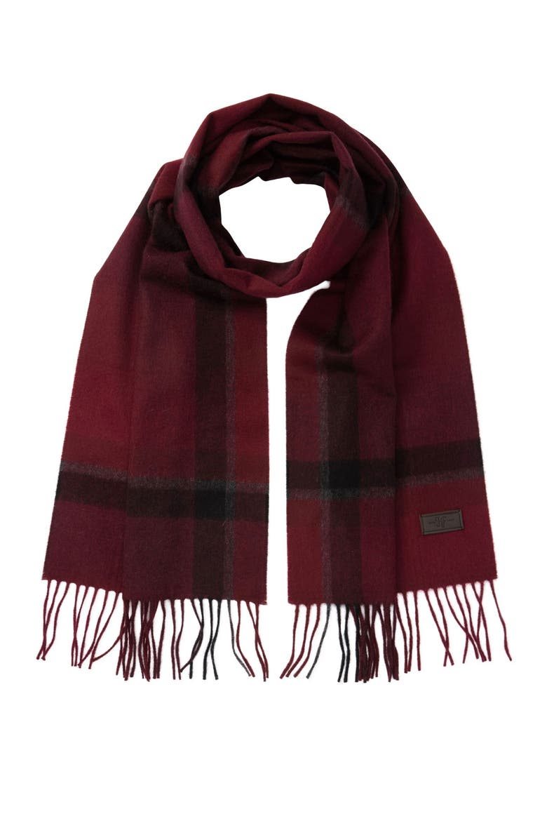 Ombre Plaid Cashmere Scarf, Main, color, 972PORTB