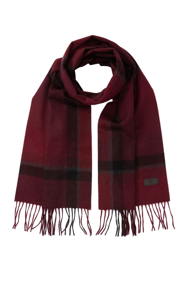 Hickey Freeman Ombre Plaid Cashmere Scarf, Main, color, 