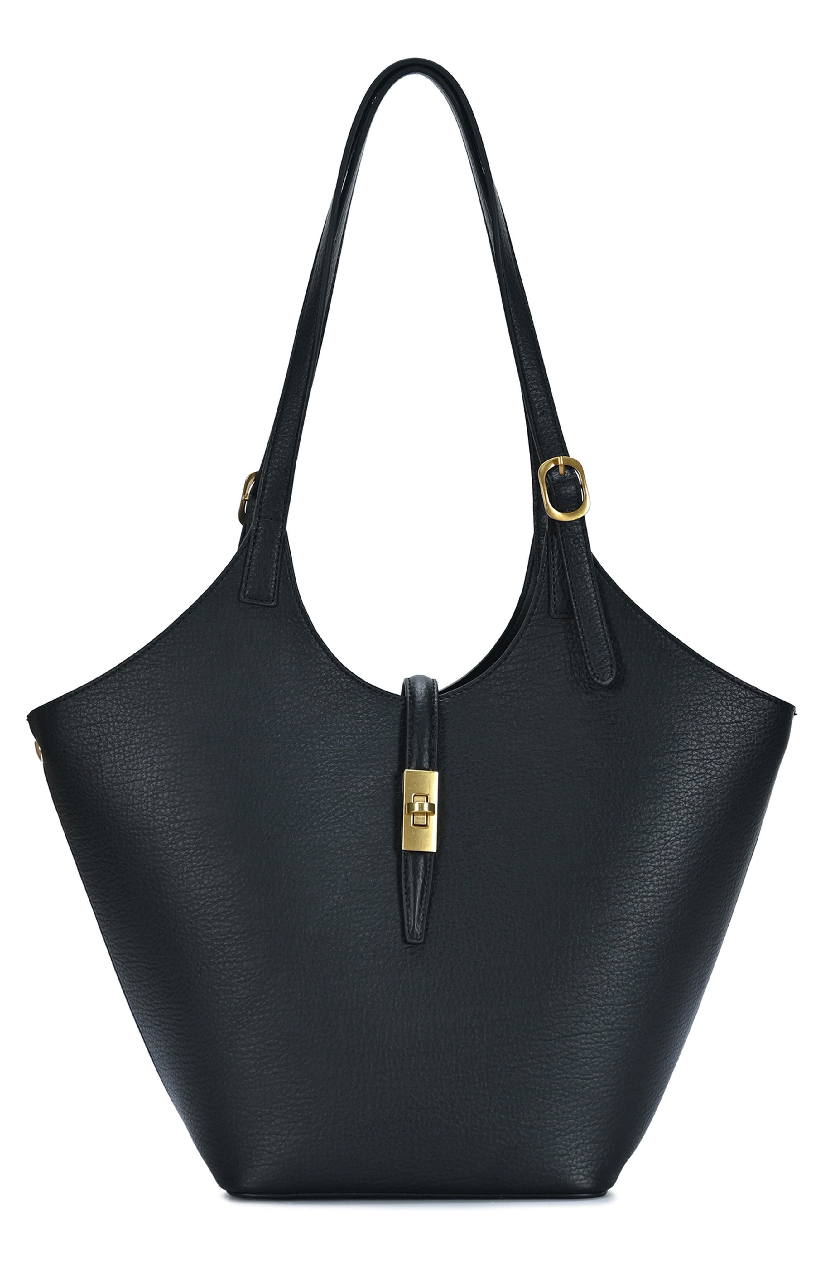 Miztique Turnlock Detail Tote, Alternate, color, Black