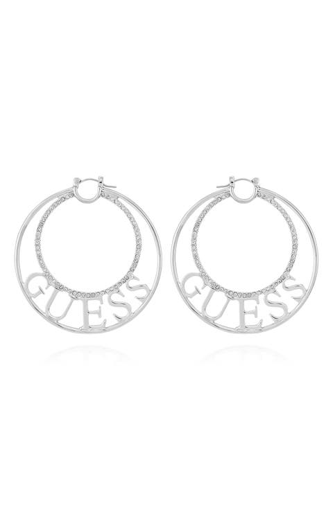 Logo Pavé Hoop Earrings