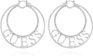 GUESS Logo Pavé Hoop Earrings