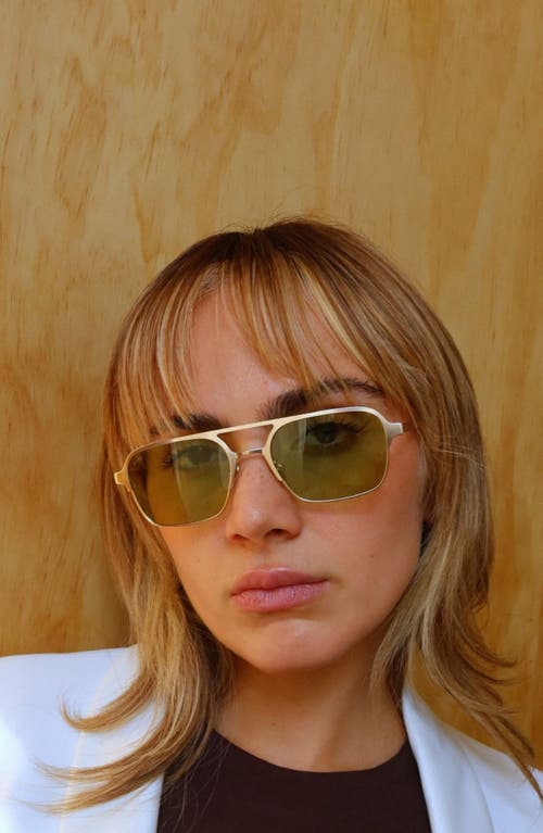 Indy Jimmy Aviator Polarized Sunglasses In Gold