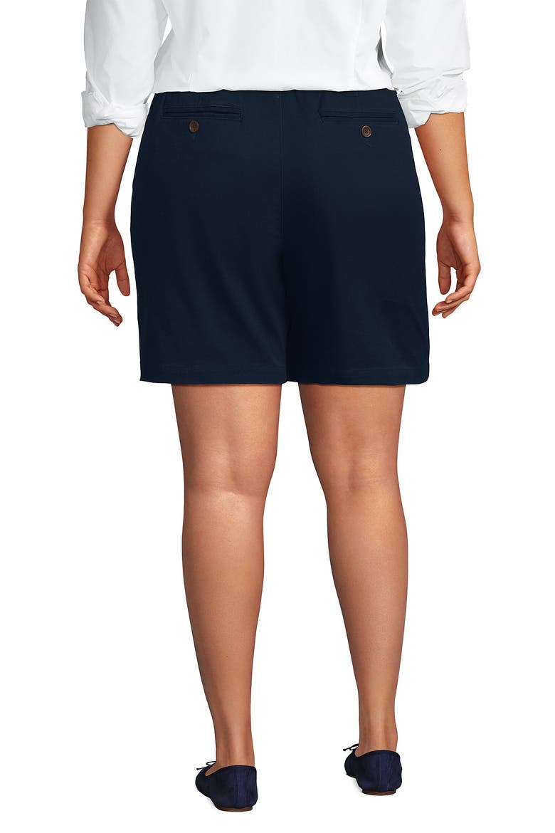 Plus Size Elastic Back Classic 7" Chino Shorts, Alternate, color, Radiant Navy