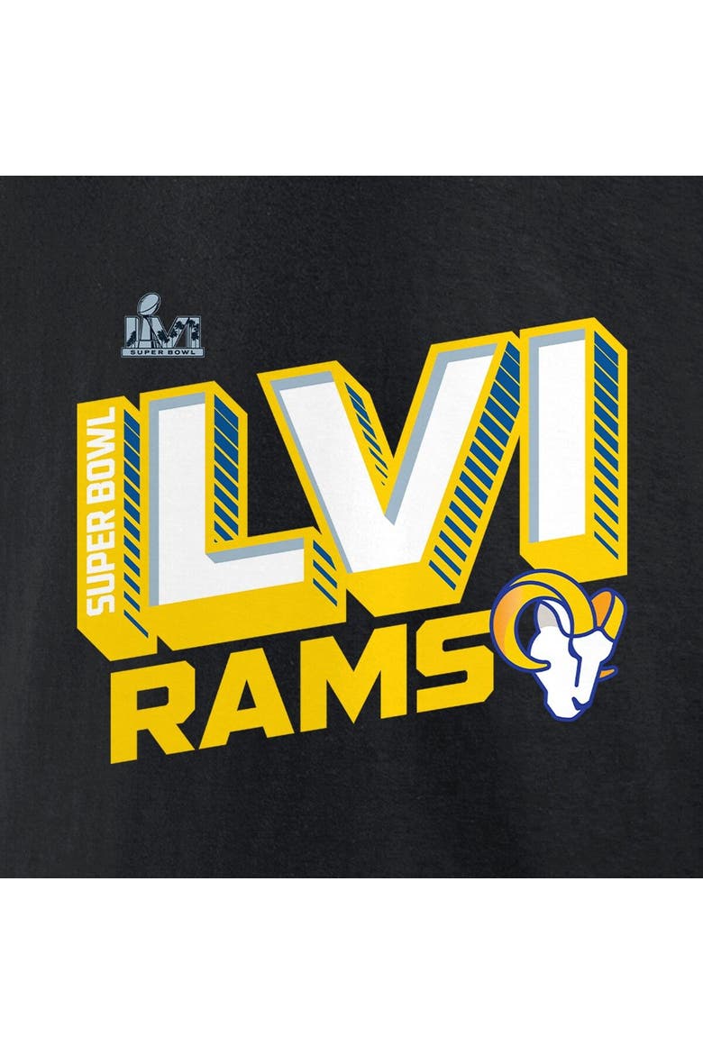 Men's Fanatics Branded Black Los Angeles Rams Super Bowl LVI Bound Tilted Roster Long Sleeve T-Shirt, Alternate, color, Black