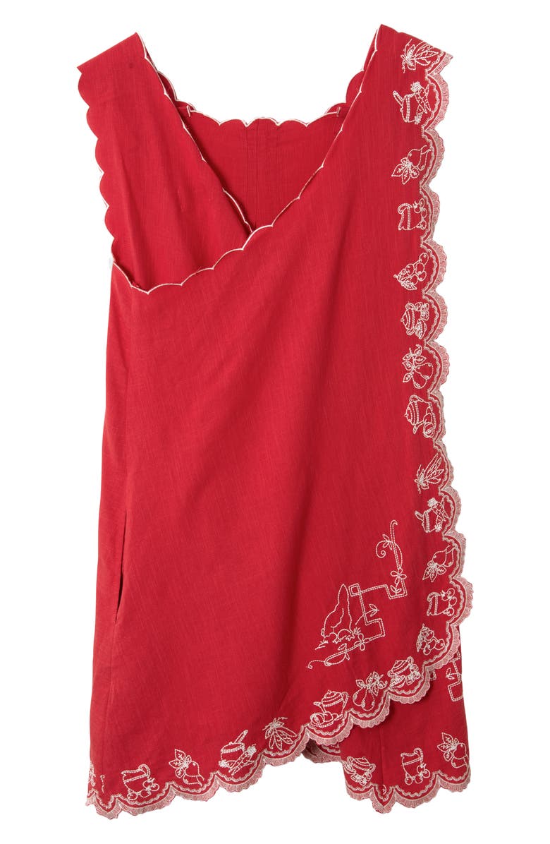 Damson Madder Natalina Embroidered Sleeveless Dress, Main, color, Red