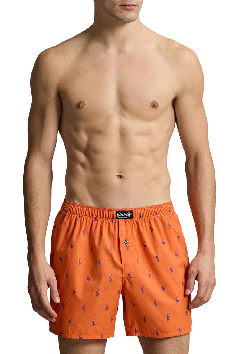 Woven Cotton Boxers, Main, color, SPRING MELON