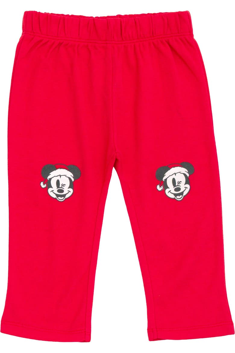 Mickey Mouse Holiday Bodysuit Pants and Hat Set, Alternate, color, Mickey Mouse Gray Red