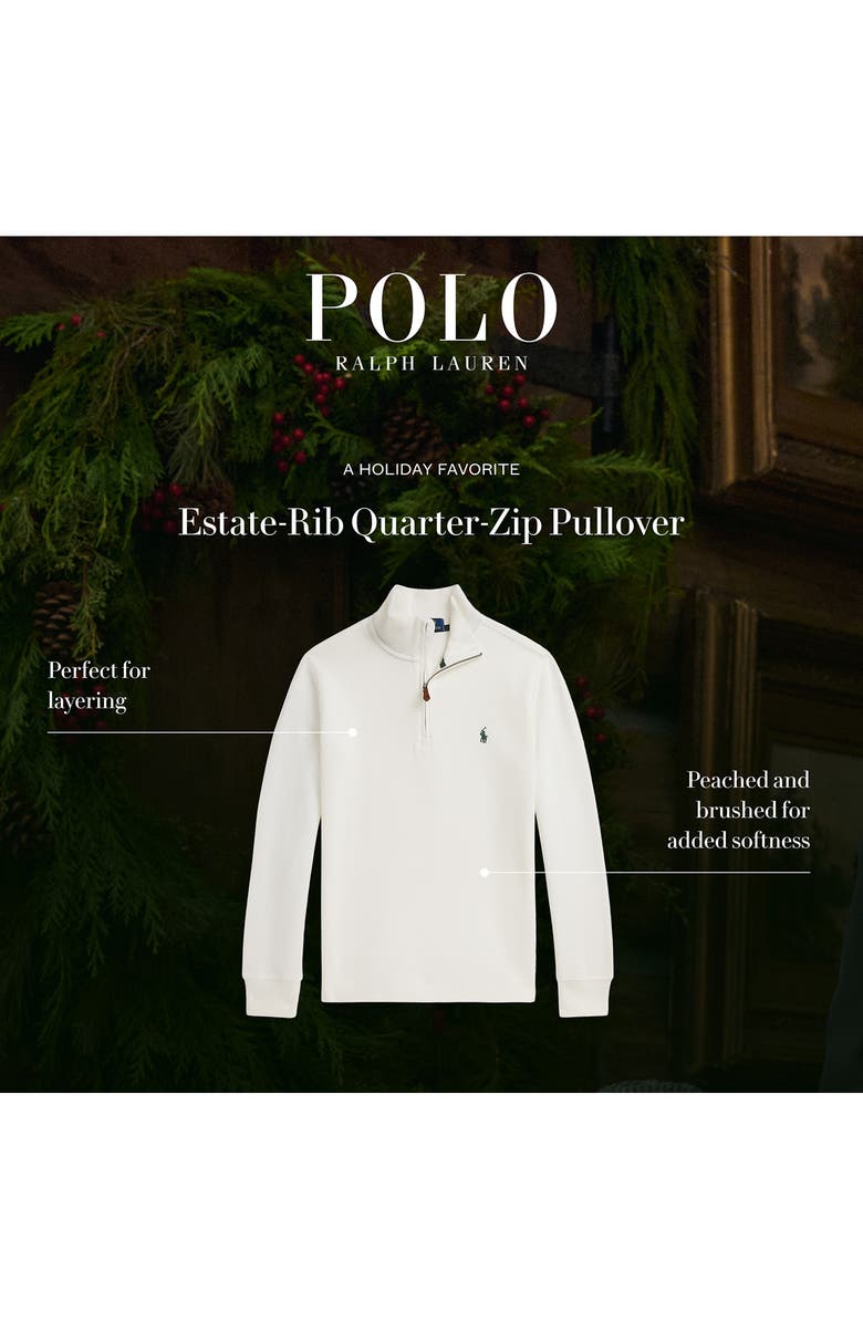 Polo Ralph Lauren Kids' Estate Cotton Quarter Zip Pullover, Alternate, color, White