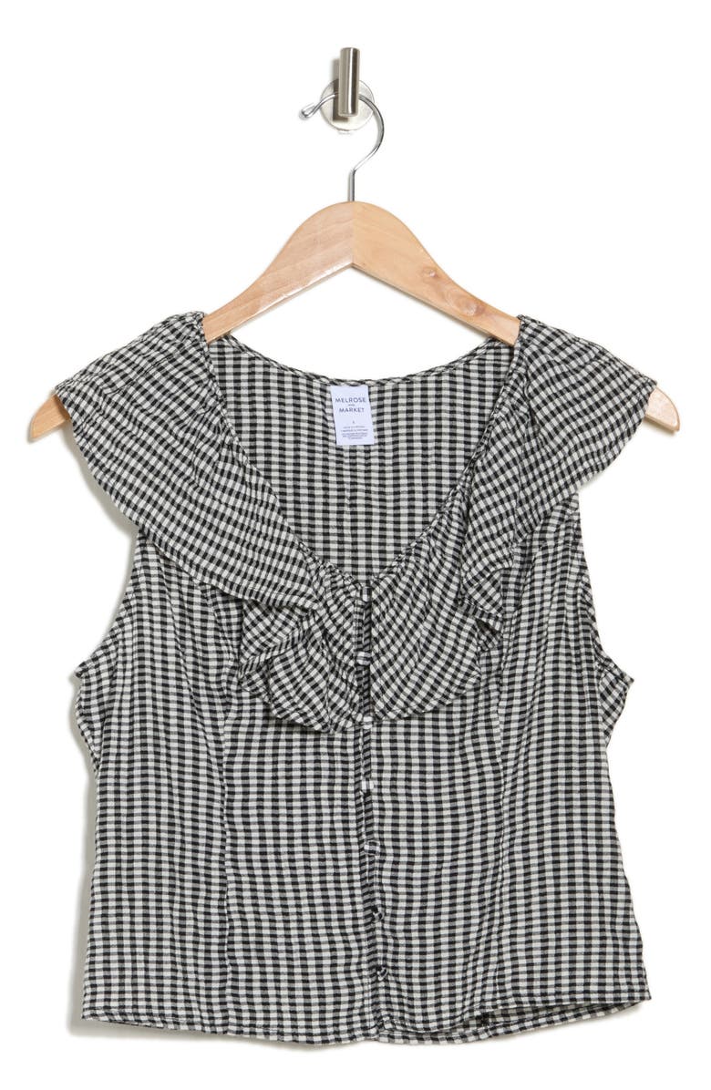 Melrose and Market Ruffle V-Neck Sleeveless Top, Alternate, color,
