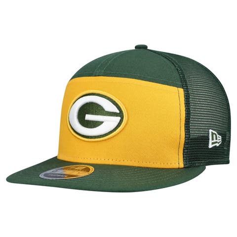 Men's New Era Gold/Green Green Bay Packers Outdoor Split Panel 9FIFTY Snapback Hat