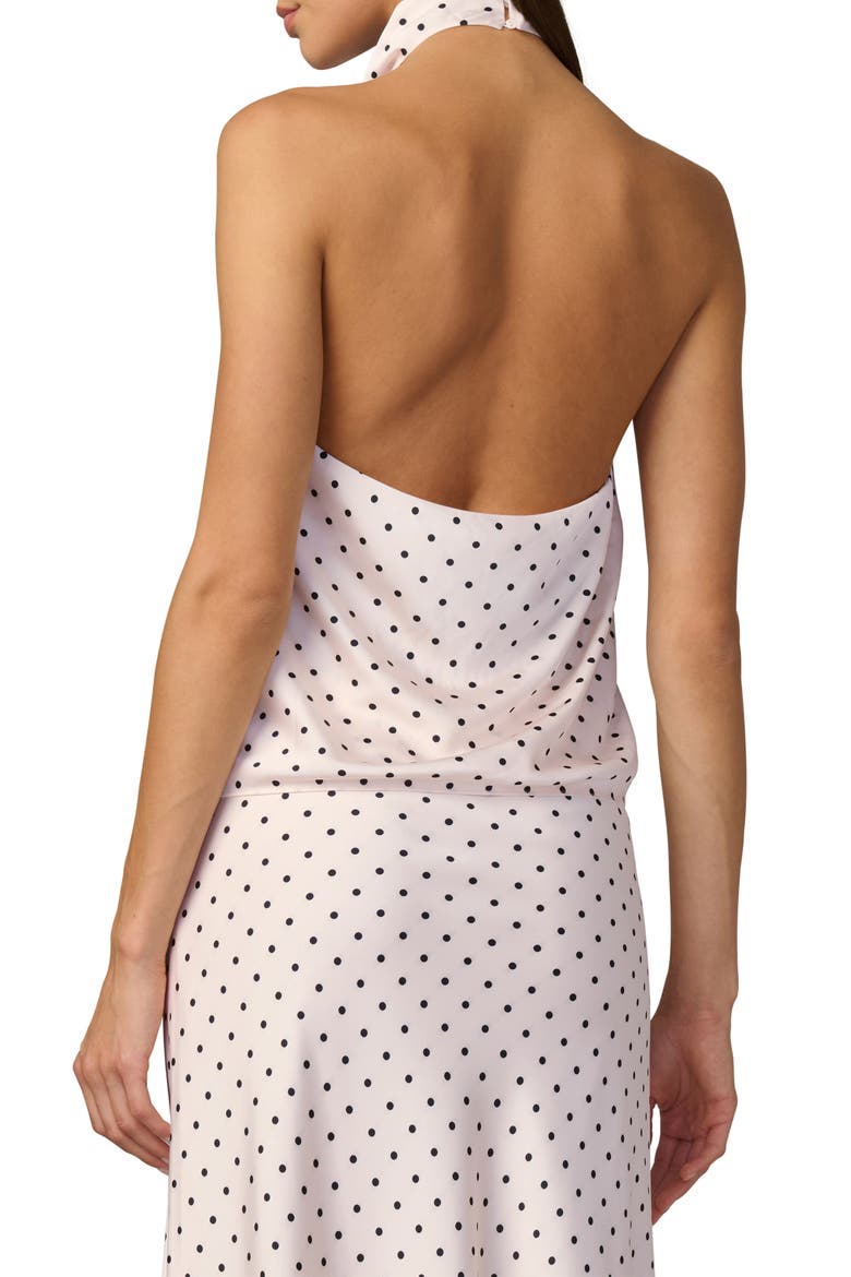 The Ines Halter Top, Alternate, color, ECRU POLKA DOT