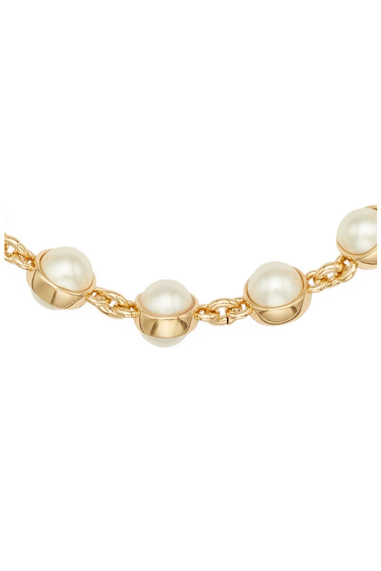 Moondance Faux Pearl Bracelet, Alternate, color, LIGHT BRASS / IVORY