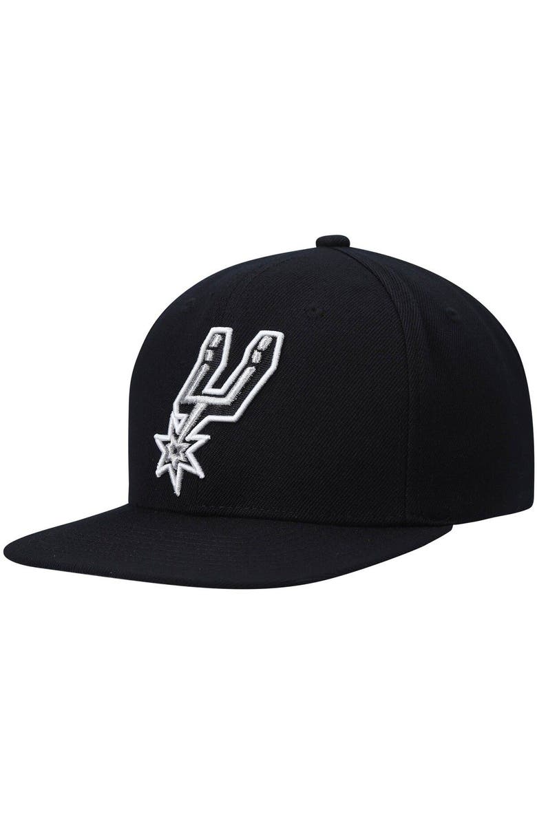 Mitchell & Ness Men's Mitchell & Ness Black San Antonio Spurs Ground 2.0 Snapback Hat, Main, color, 