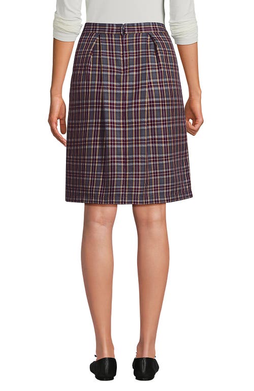Lands' End Top Of Knee Plaid Skort In Multi