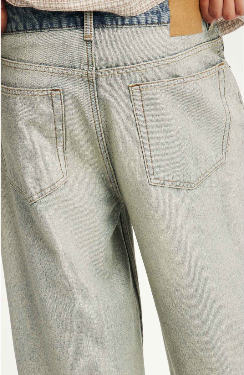 Cotton On Men's Super Baggy Reverse Jean, Alternate, color, Backwards Blue