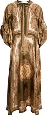 Zimmermann Mahon Paisley Print Habutai Silk Maxi Dress