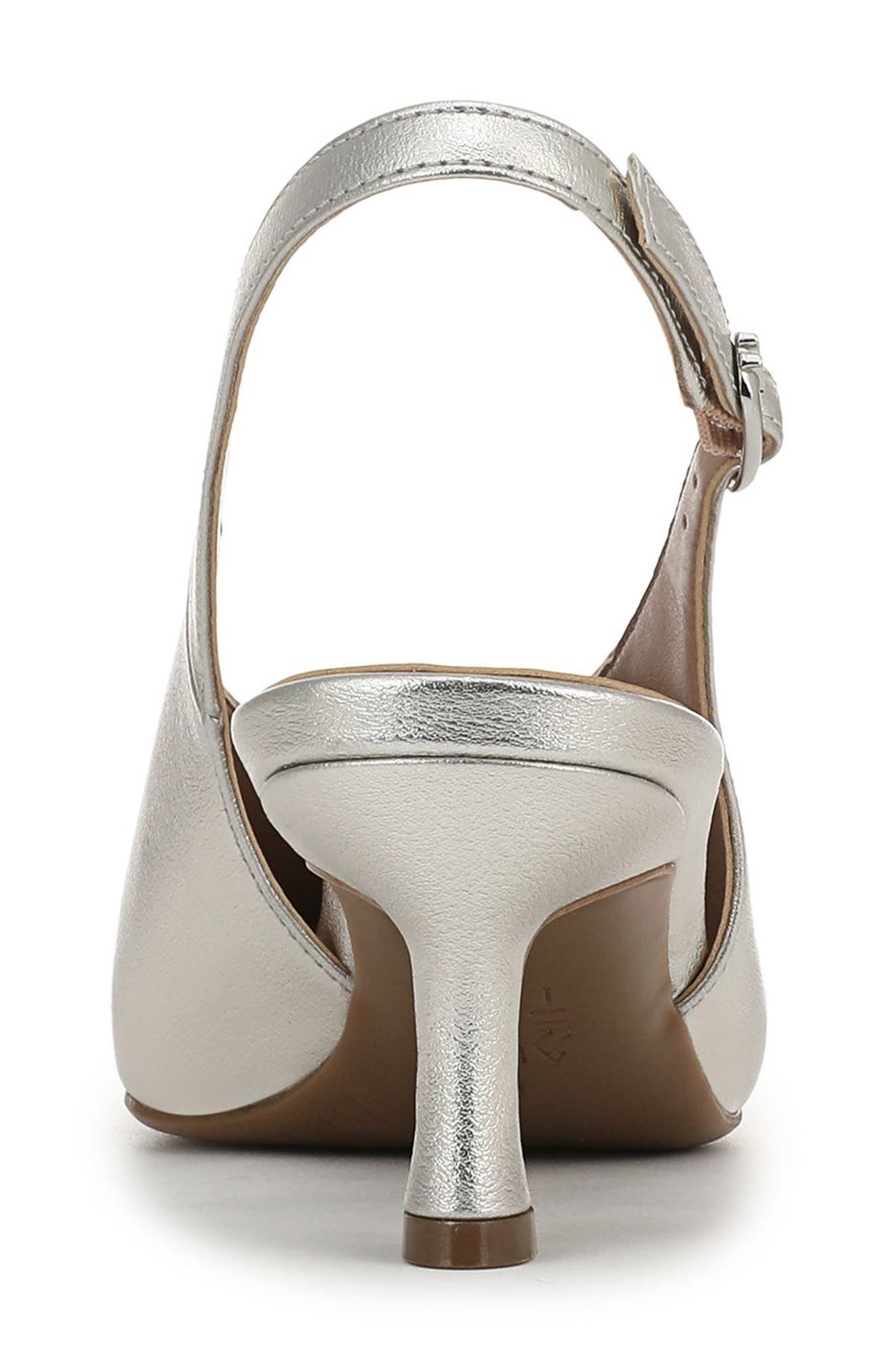 Naturalizer Embry Slingback Pump, Alternate, color, Silver Sand Faux Leather
