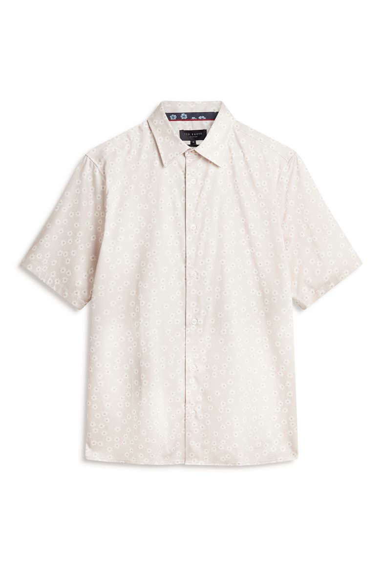 Afflek Short Sleeve Button-Up Shirt, Alternate, color, ECRU