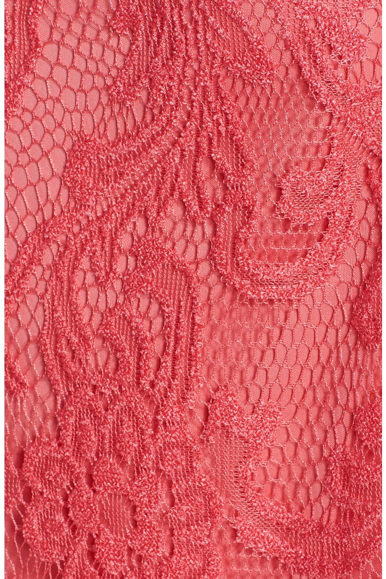 Belted Lace Maxi Dress, Alternate, color, CORAL