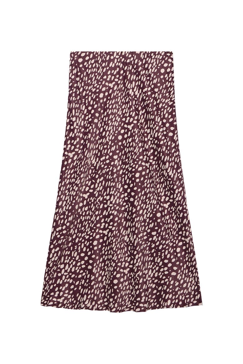 Animal Print Satin Midi Slip Skirt, Alternate, color, Burgundy