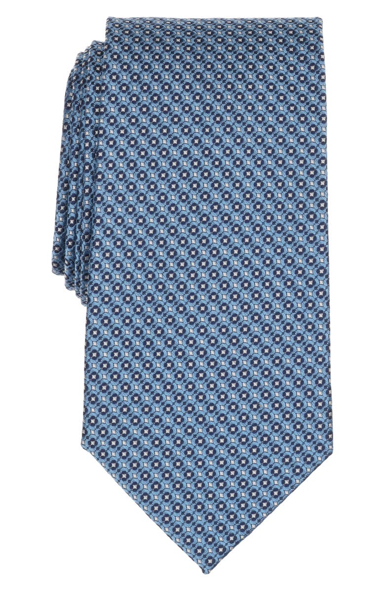Brooks Brothers Geometric Grid Silk Blend Tie, Main, color, Blue