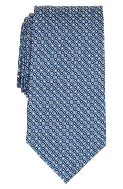 Geometric Grid Silk Blend Tie