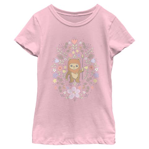 Girl's Star Wars Ewok Spring Flowers  Graphic T-Shirt