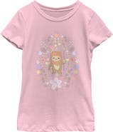 Star Wars Girl's Star Wars Ewok Spring Flowers Graphic T-Shirt