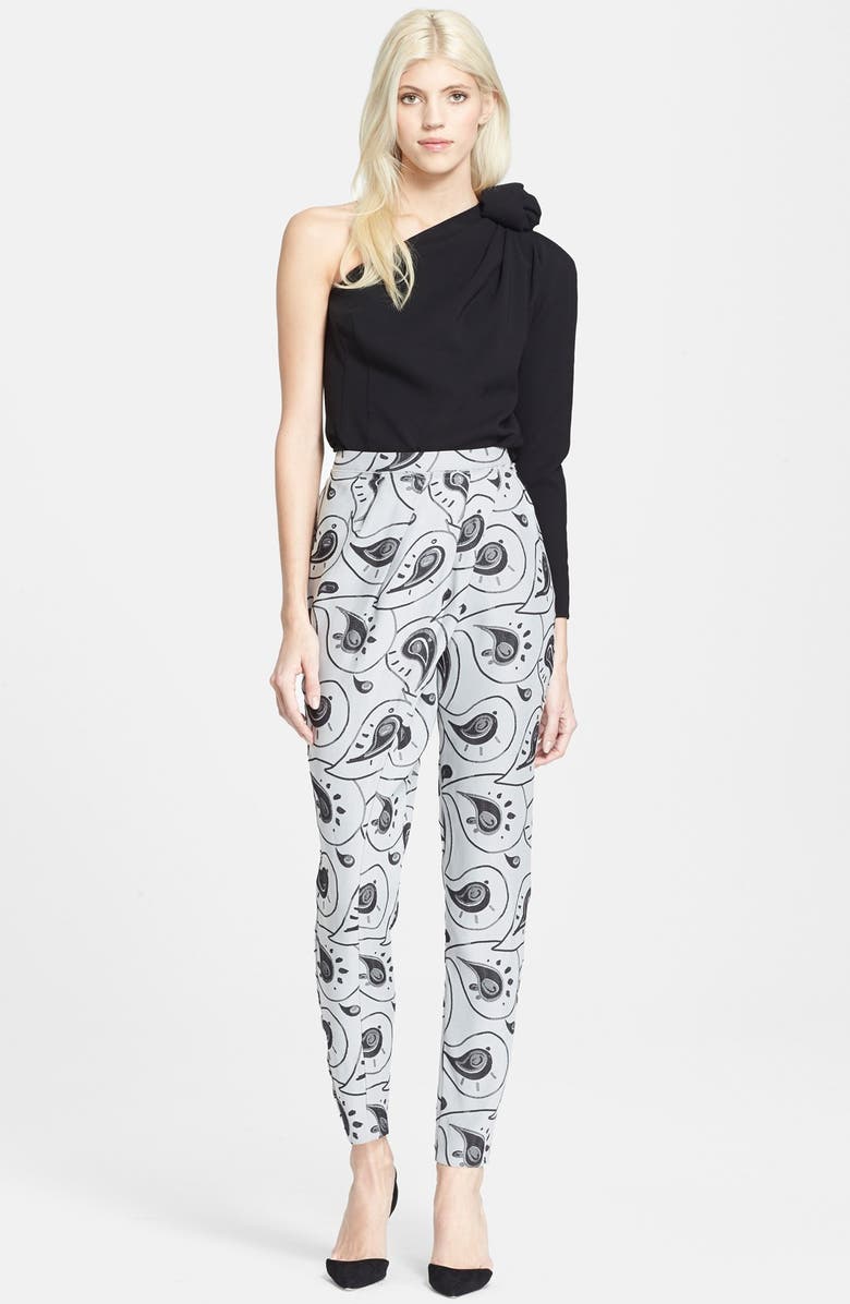 Vika Gazinskaya Paisley Print Pleated Silk Pants, Alternate, color,