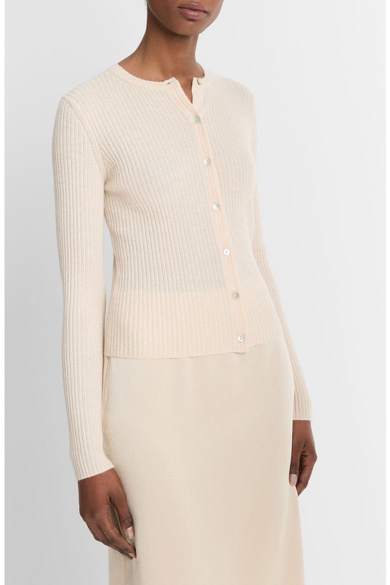 Cashmere & Silk Rib Cardigan, Alternate, color, 295PLS-PALE SAND