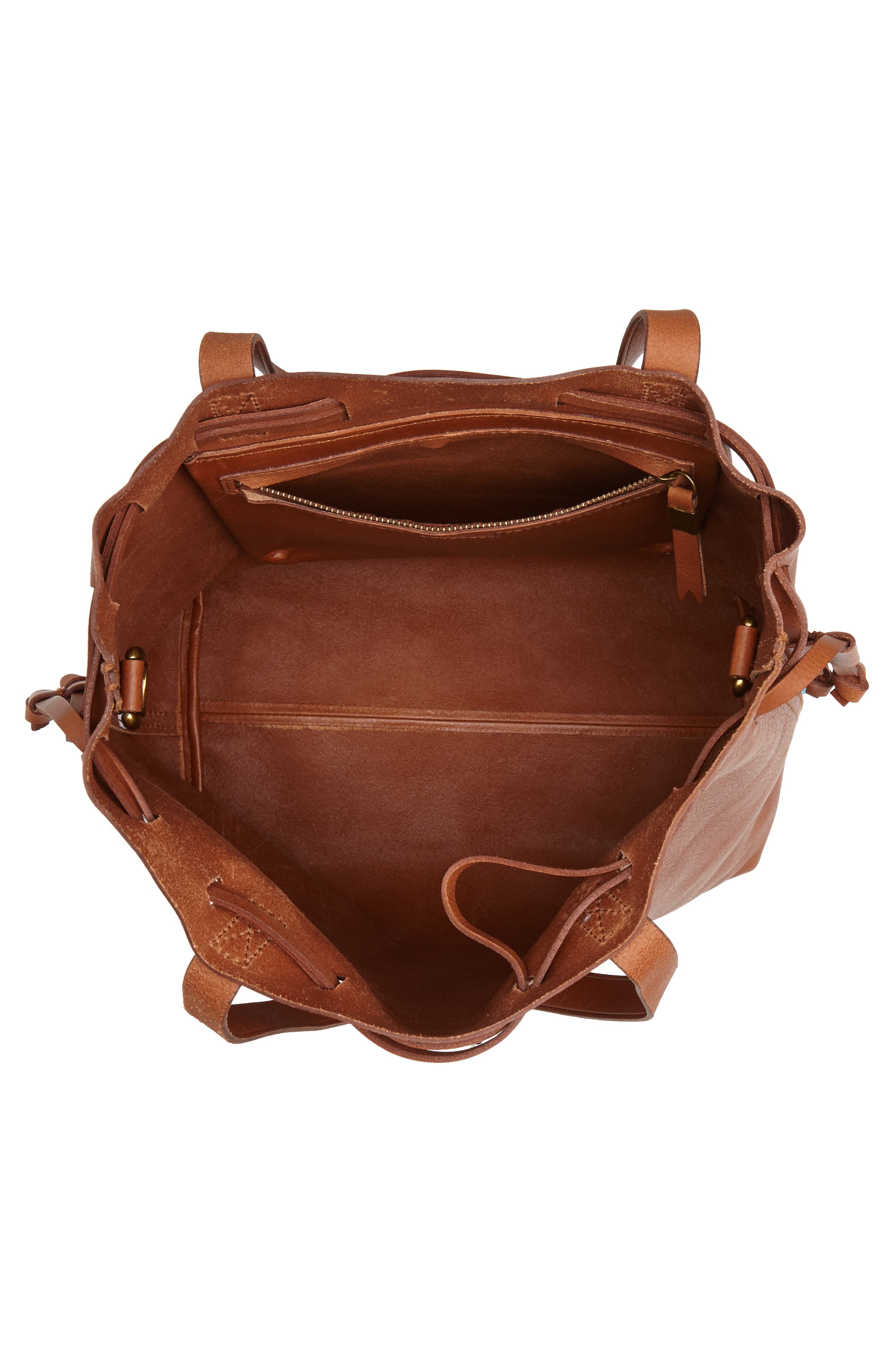 Medium Drawstring Transport Leather Tote, Alternate, color, ENGLISH SADDLE