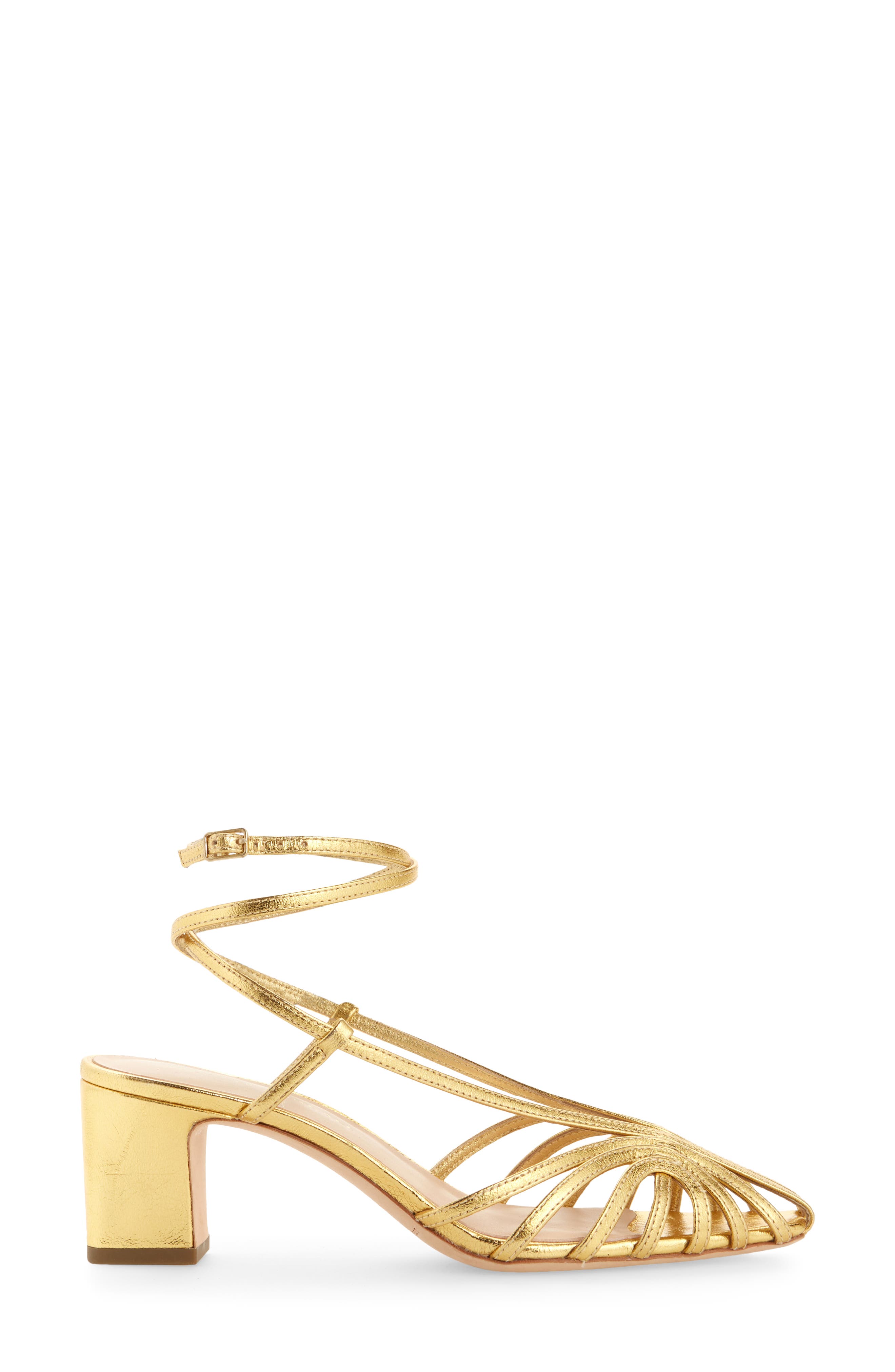 Livvy Ankle Strap Sandal, Alternate, color, GOLD