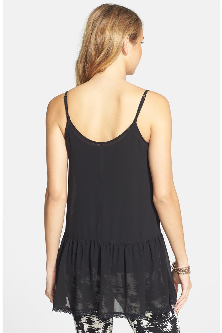 Frenchi® Lace Hem Camisole, Alternate, color, BLACK