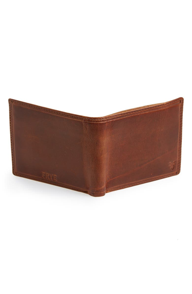 Frye 'Logan' Leather Billfold Wallet, Alternate, color, Cognac