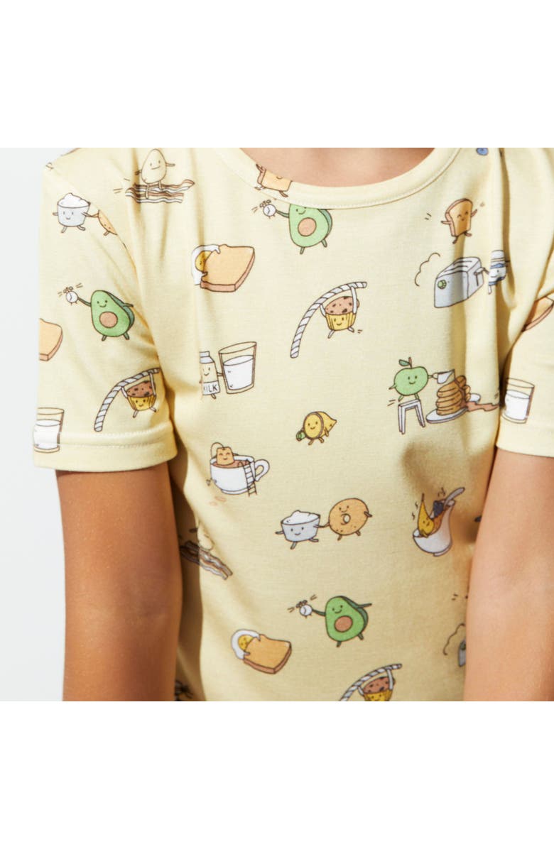 Bellabu Bear Love You Brunches Kids 2-Piece Short Sleeve & Shorts Pajama Set, Alternate, color, Love You Brunches