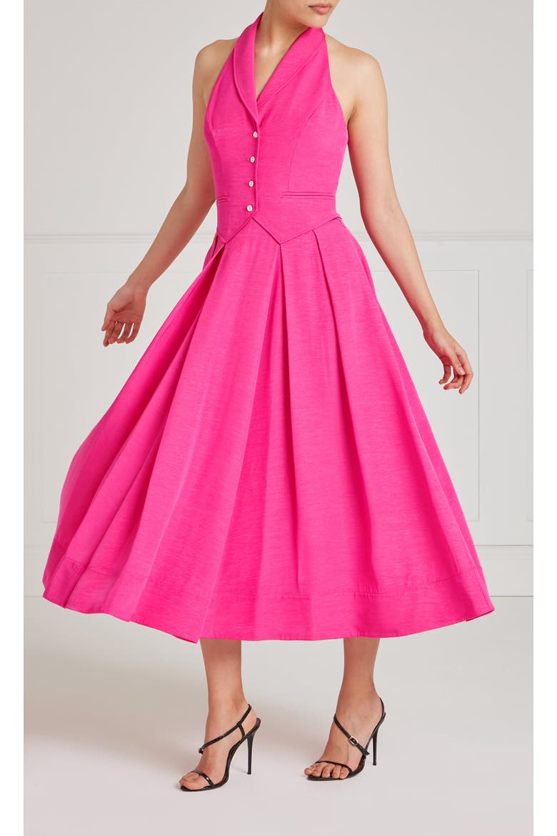 Elodie Halter Dress, Alternate, color, Fuchsia Pink