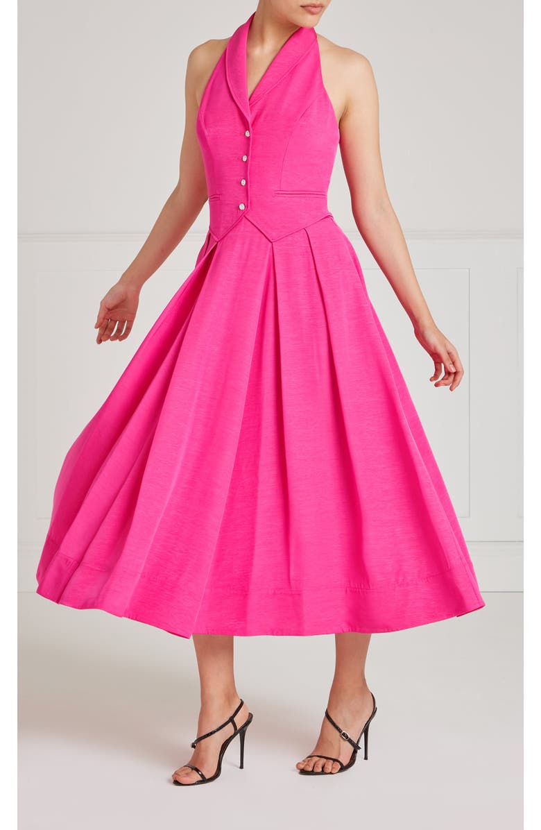 Temperley London Elodie Halter Dress, Alternate, color, Fuchsia Pink