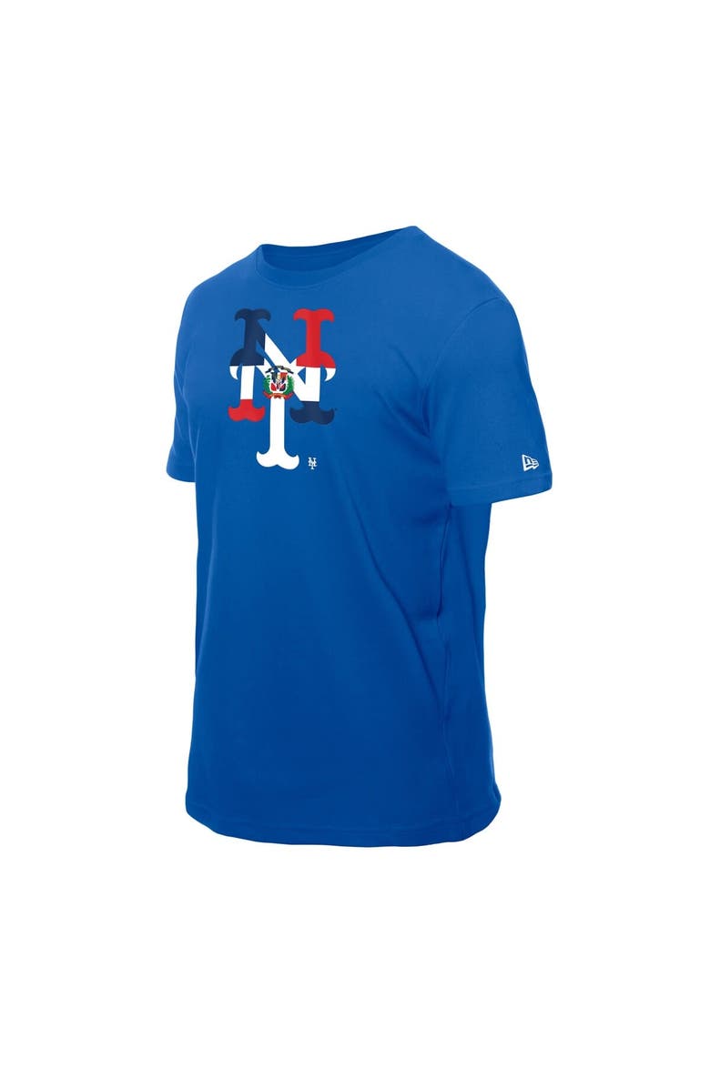 New Era Men's New Era Royal New York Mets Dominican Republic Flag Logo T-Shirt, Alternate, color, Royal