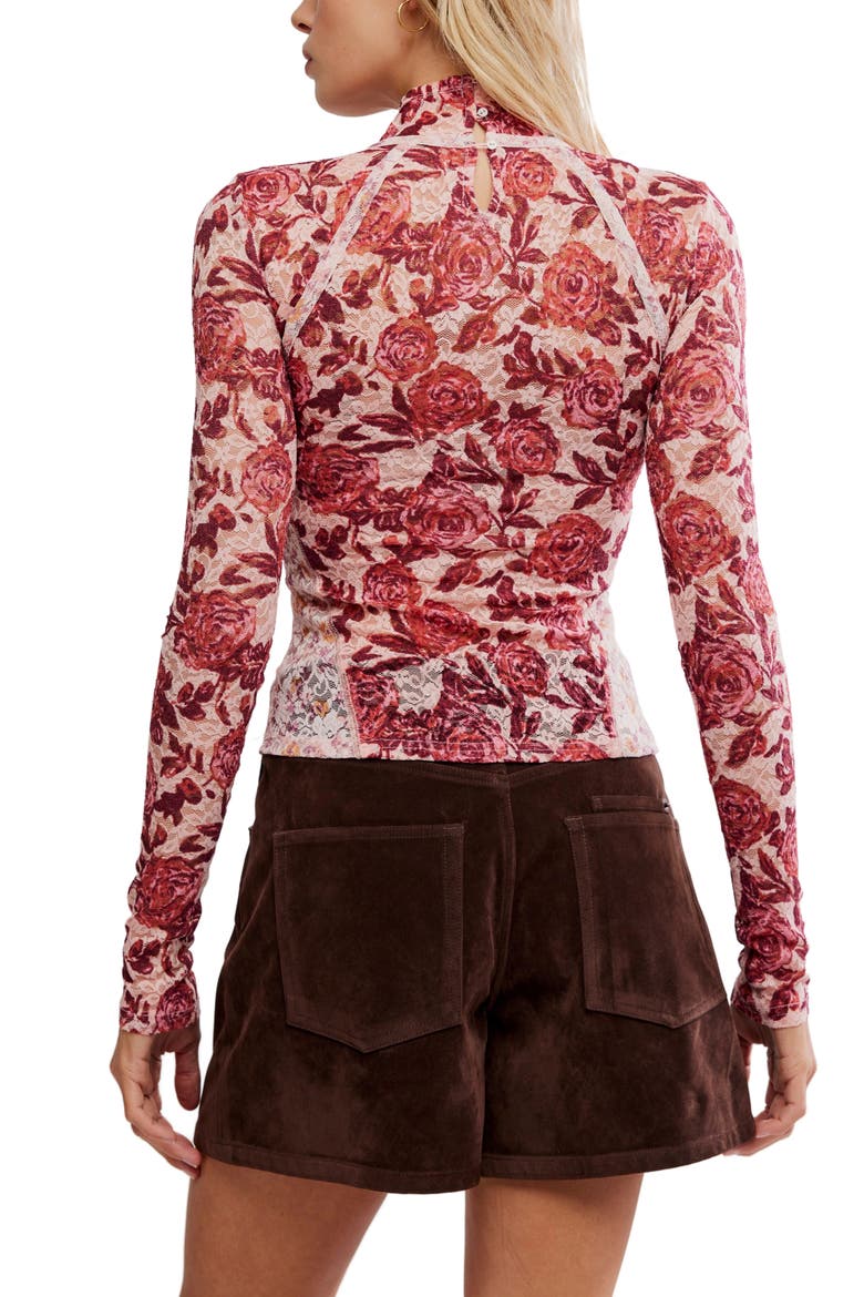 Lyric Floral Lace Top, Alternate, color, PINK COMBO