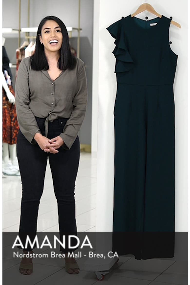 Hunter Crepe Ruffle Shoulder Jumpsuit video