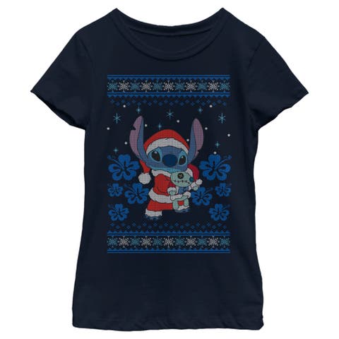 Girl's Lilo & Stitch Christmas with Scrump  Graphic T-Shirt