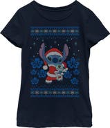 Lilo & Stitch Girl's Lilo & Stitch Christmas with Scrump Graphic T-Shirt