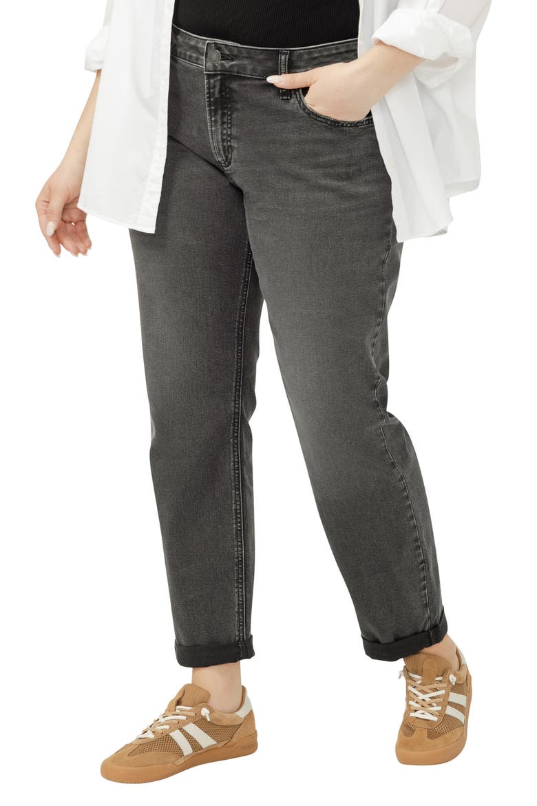Mid Rise Slim Boyfriend Jeans, Main, color, SMOKE