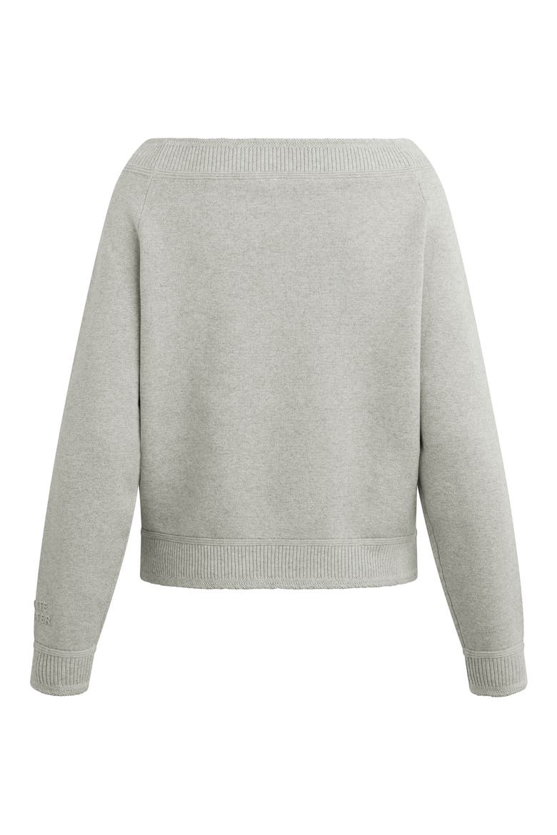 The Staying In One-Shoulder Cotton & Cashmere Pullover, Alternate, color, HEATHER GREY