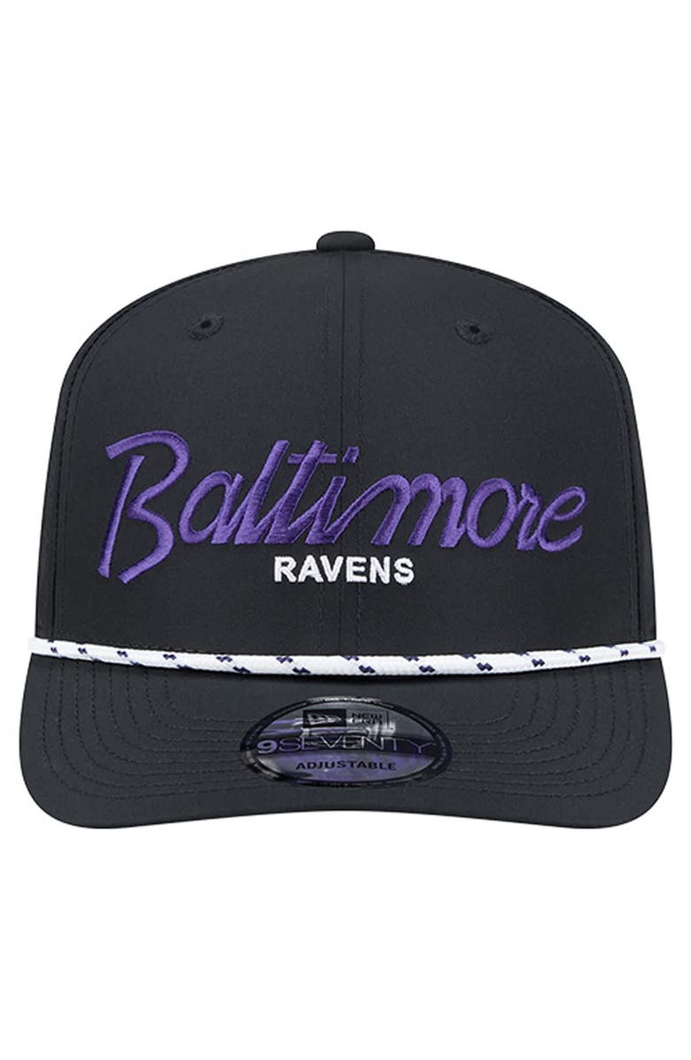 New Era Men's New Era Black Baltimore Ravens Script 9SEVENTY Adjustable Hat, Alternate, color, Black