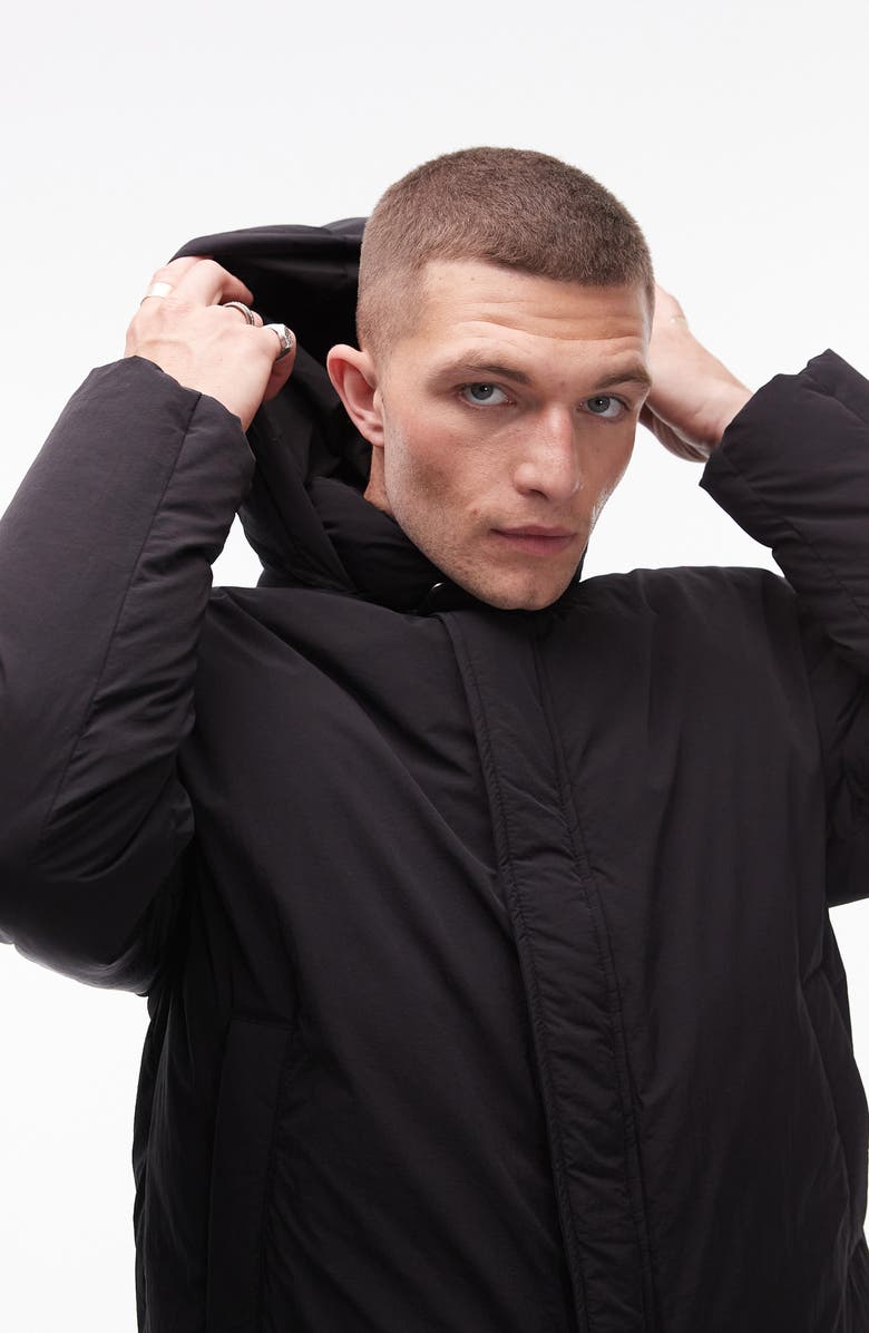 Topman Oversize Hooded Nylon Jacket, Alternate, color, 