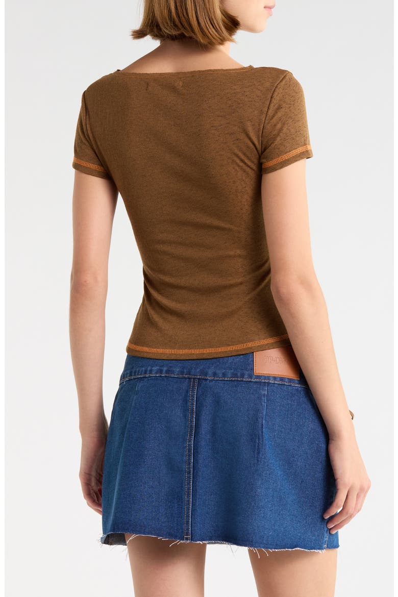 Wild West Rodeo Crop Graphic T-Shirt, Alternate, color, BROWN