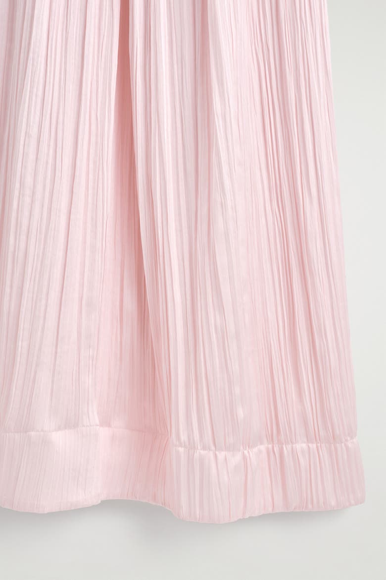 Crinkled-satin Midi Dress, Alternate, color, LIGHT PINK