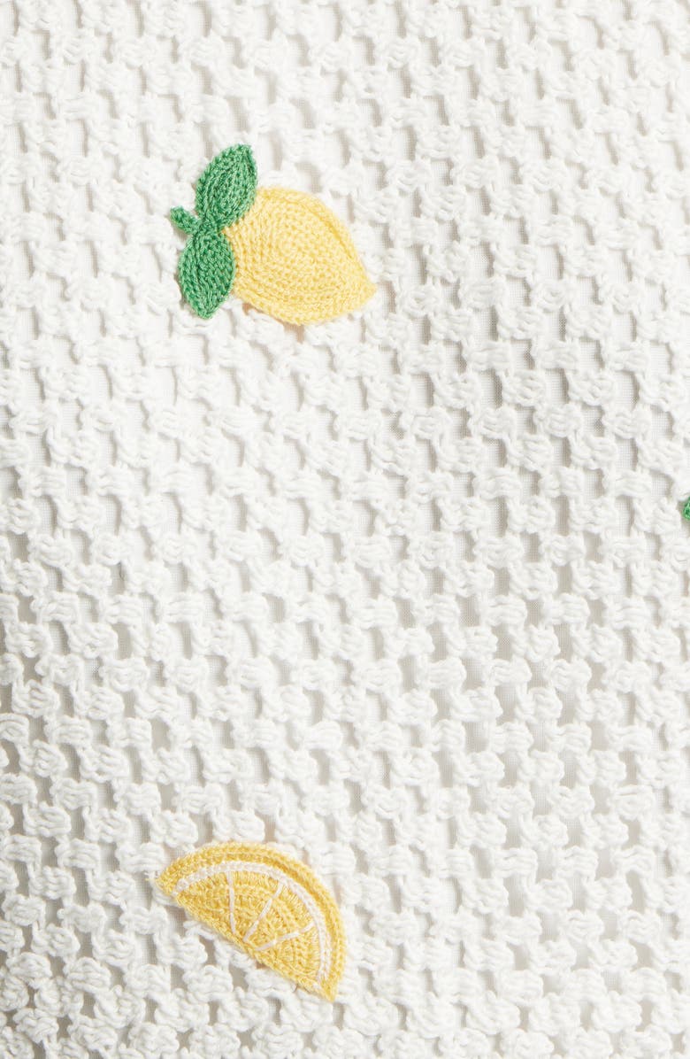 Saylor Wynn Sleeveless Crochet Minidress, Alternate, color, Bright White